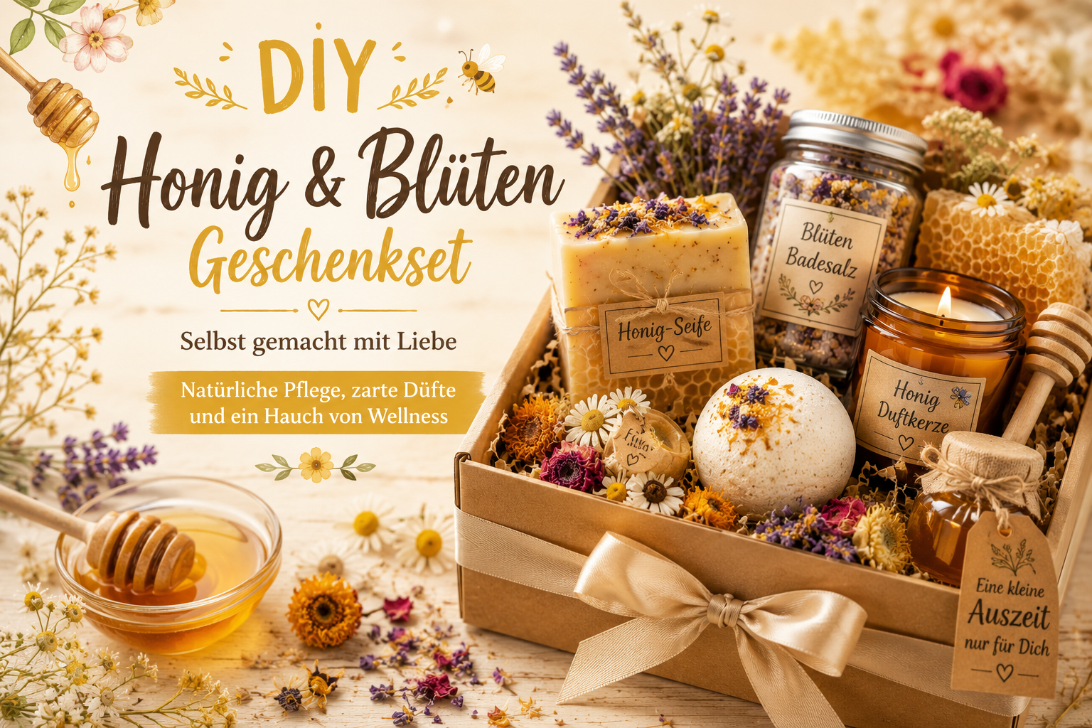 DIY Honig und Blüten Geschenkset
